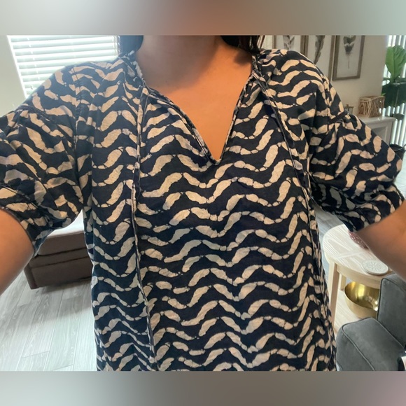 Madewell |Women’s Boho Geometric Cotton Blouse in Navy & White, Size XS••• - Picture 12 of 12
